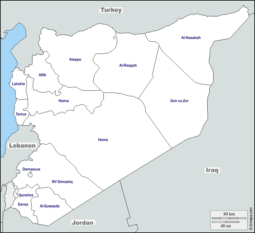Maps and Locations of Syrian Arab Republic