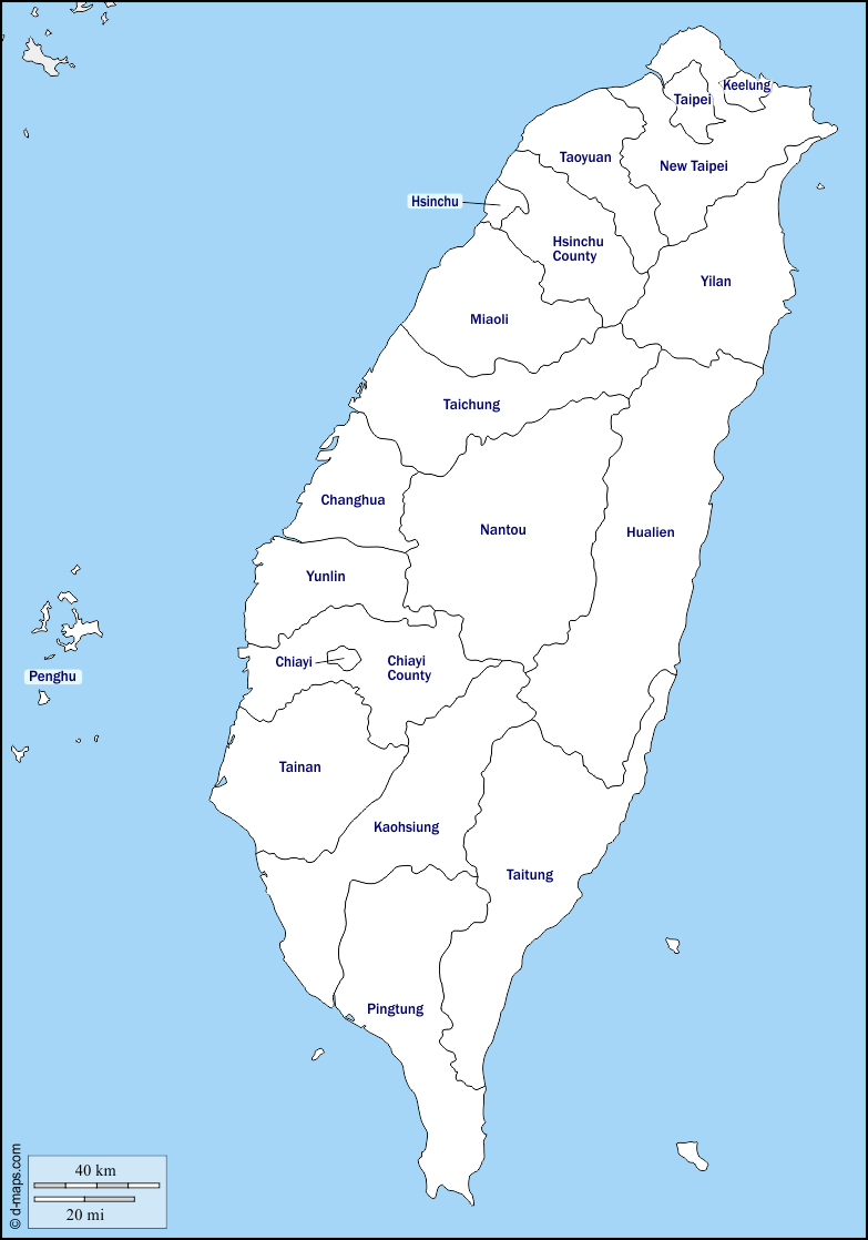 Maps and Locations of Taiwan