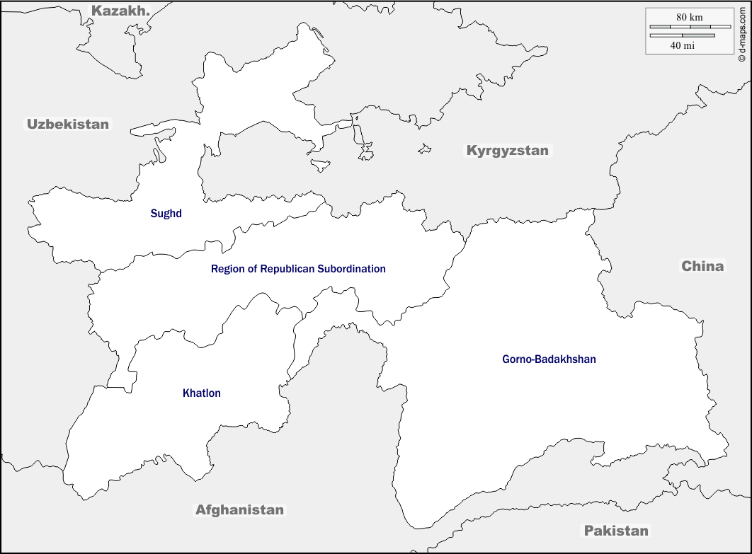 Maps and Locations of Tajikistan