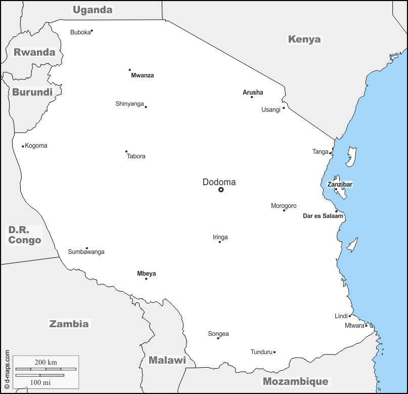 Maps and Locations of Tanzania