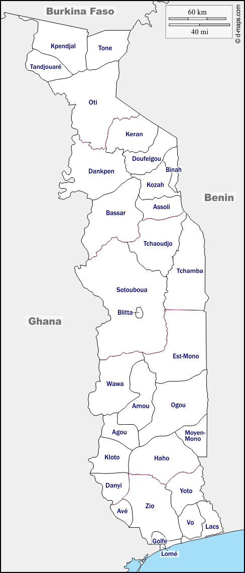 Maps and Locations of Togo