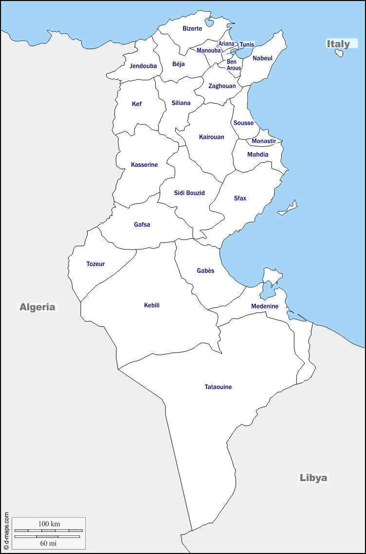 Maps and Locations of Tunisia