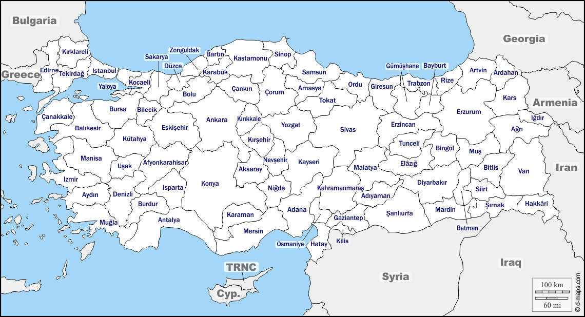 Maps and Locations of Turkey