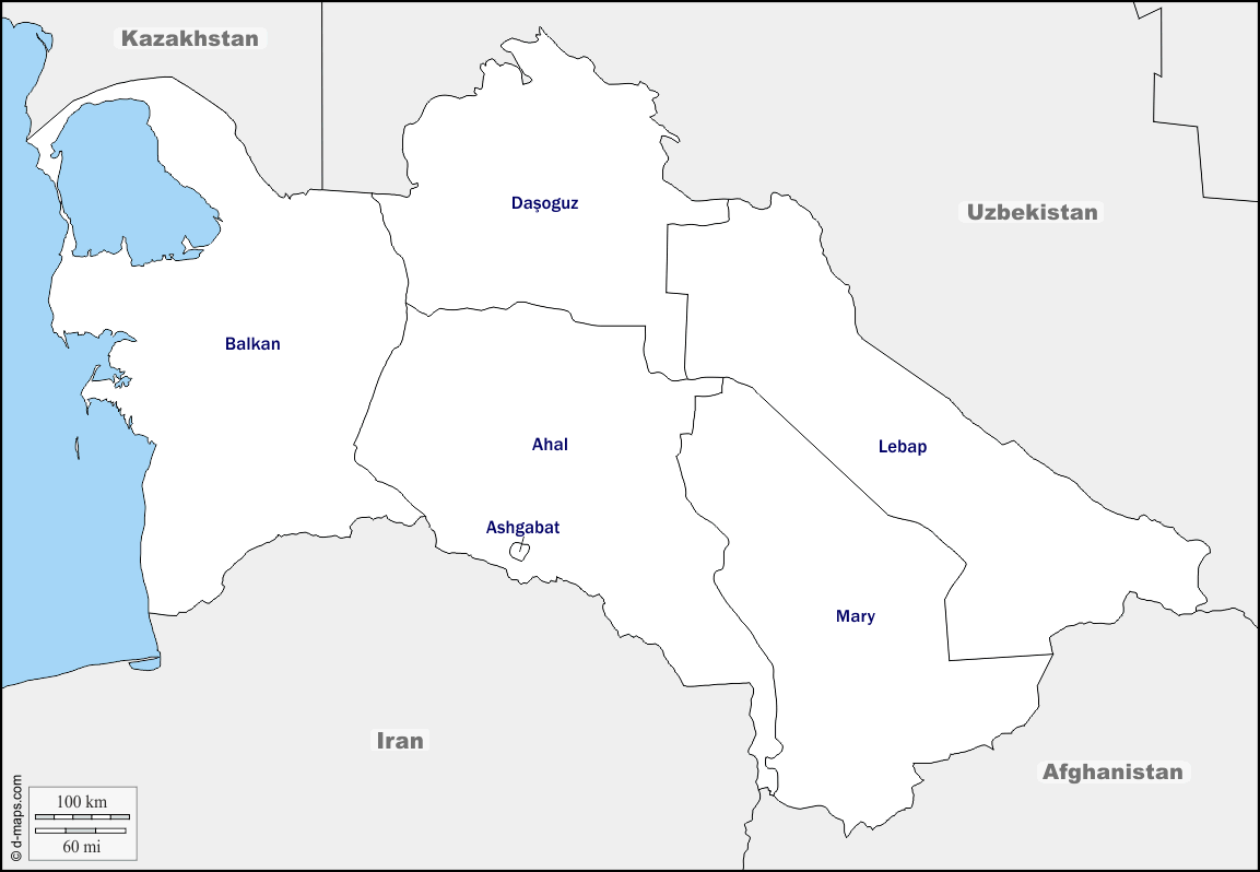 Maps and Locations of Turkmenistan