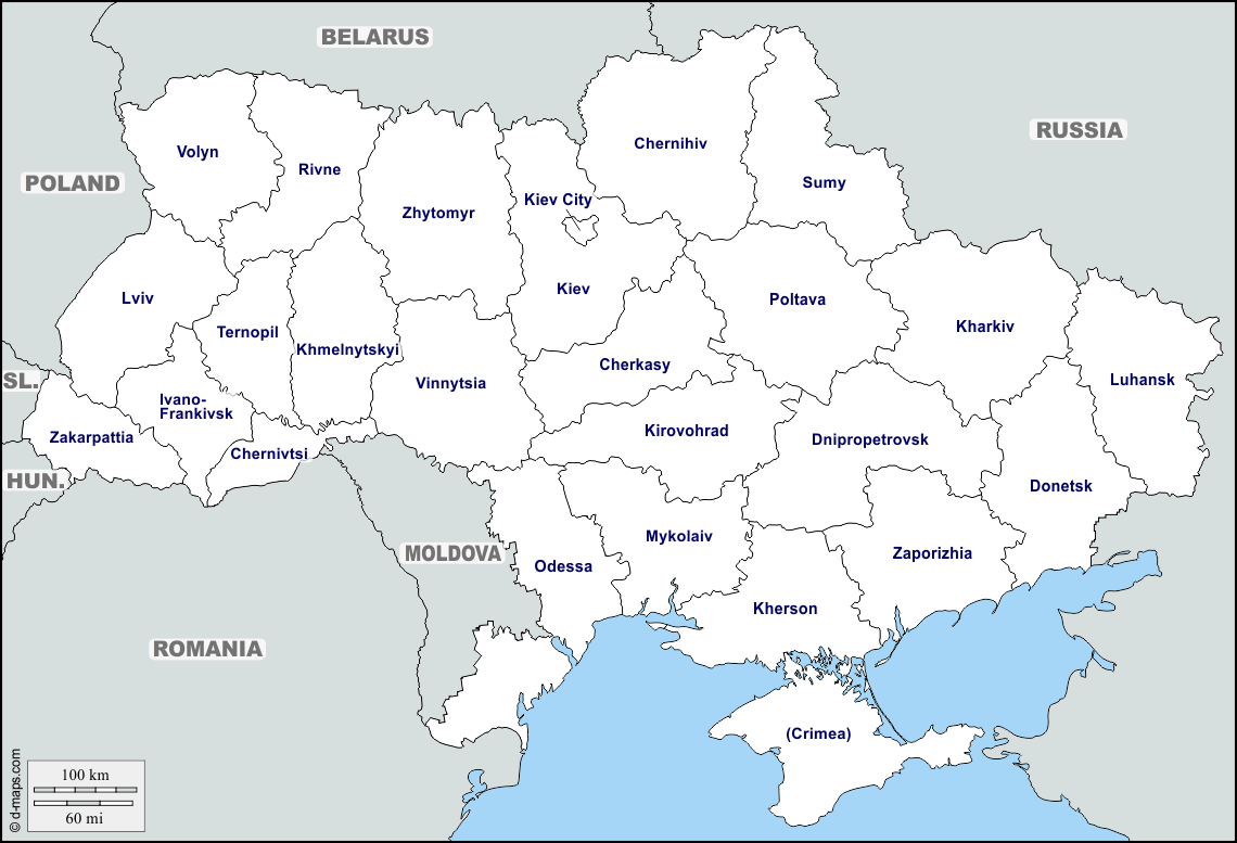 Maps and Locations of Ukraine