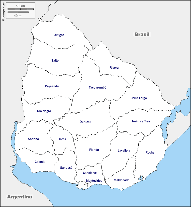 Maps and Locations of Uruguay