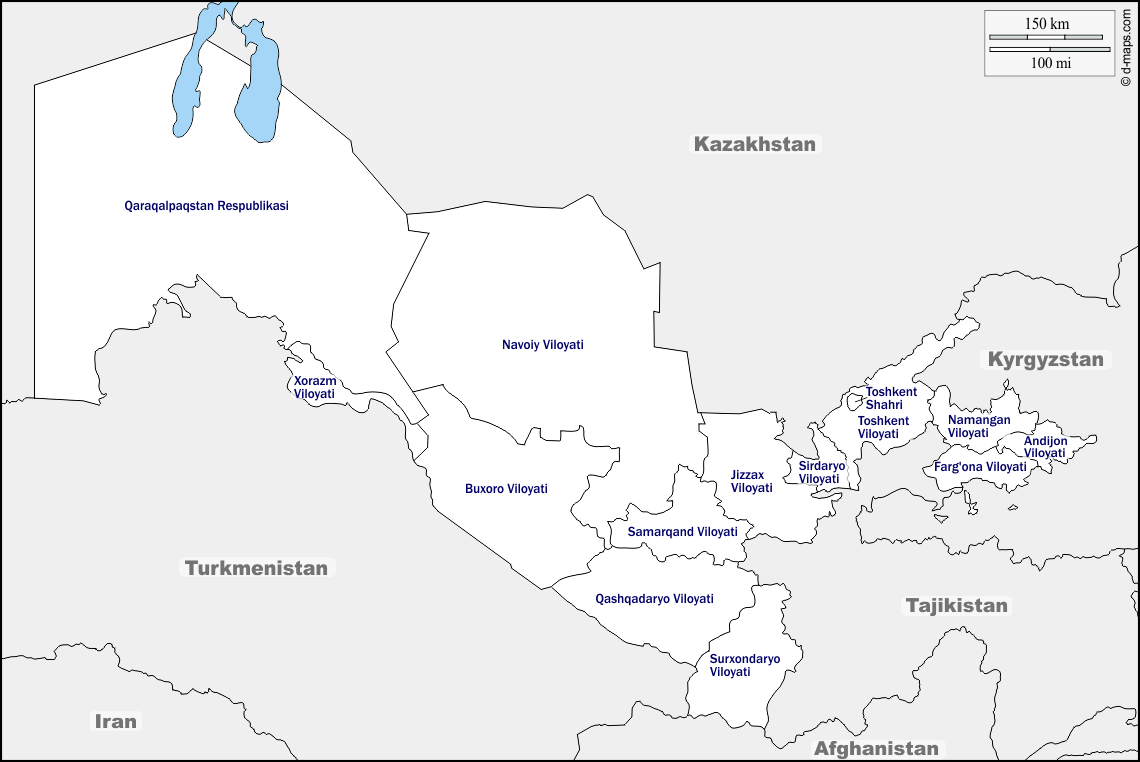 Maps and Locations of Uzbekistan