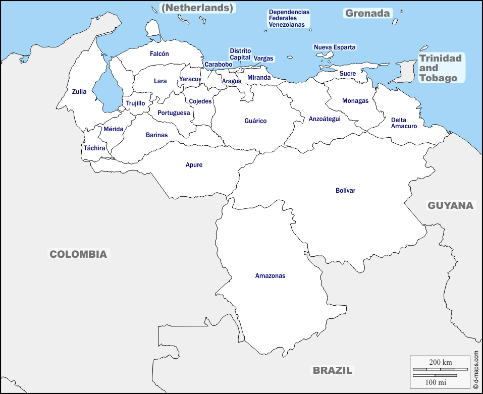 Maps and Locations of Venezuela