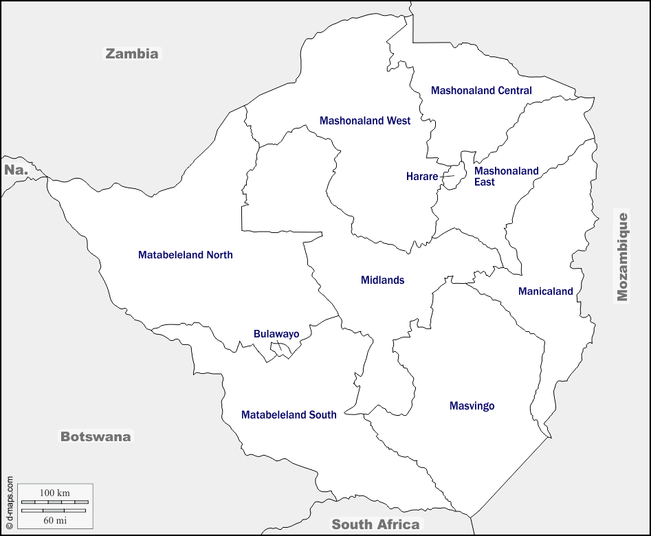 Maps and Locations of Zimbabwe